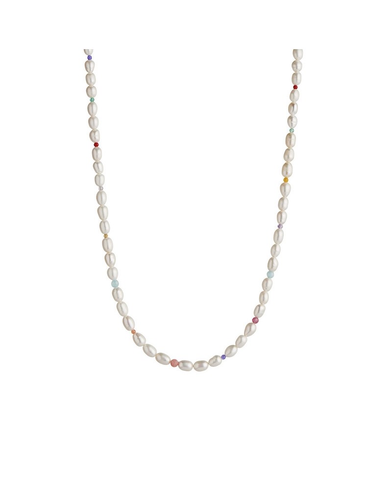 Stine A White pearls and candy stones necklace