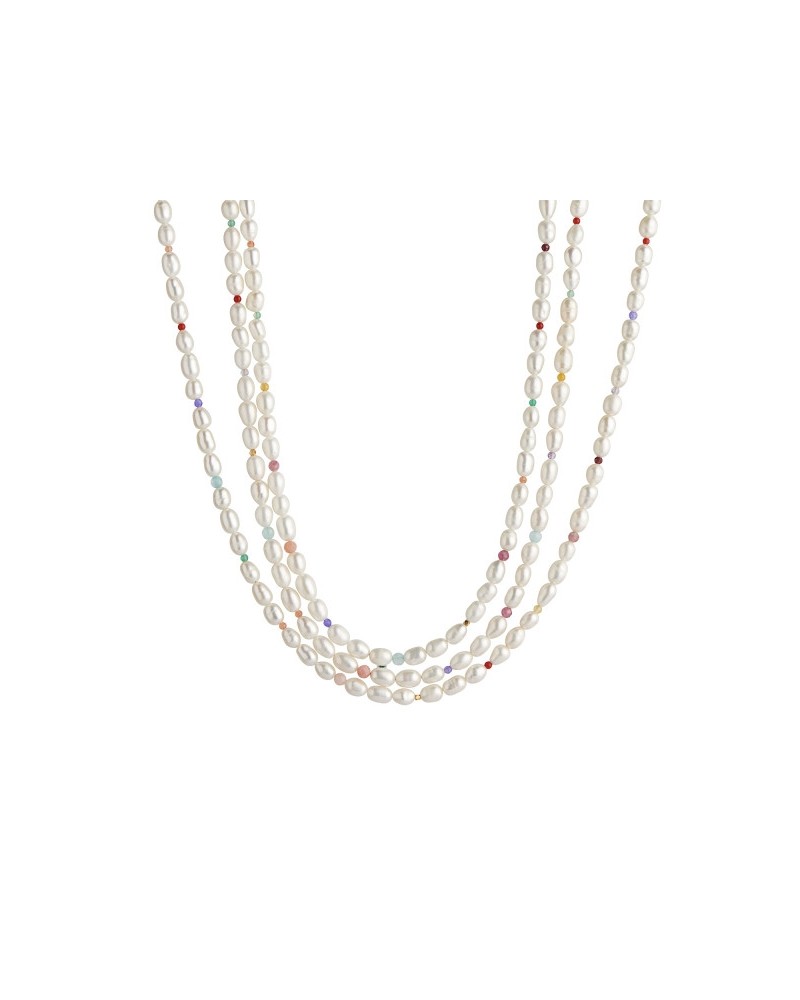 Stine A White pearls and candy stones necklace