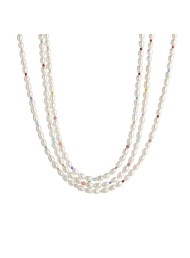 Stine A White pearls and candy stones necklace