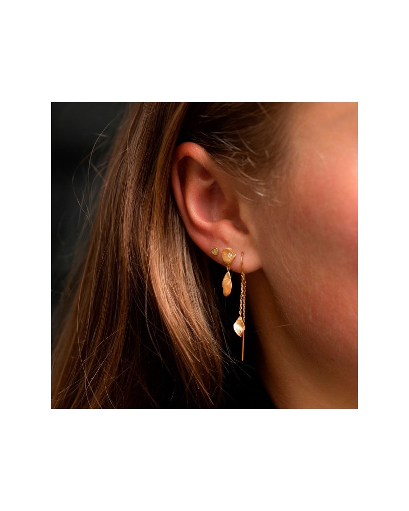 Stine A Clear sea earring with stone gold