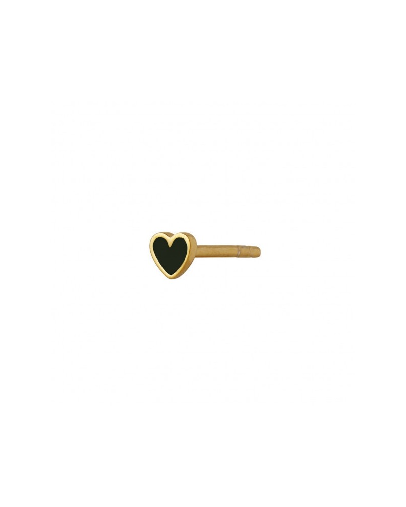 Stine A Petit Love Heart black Enamel Gold