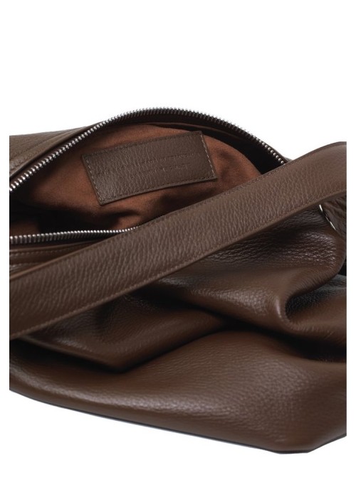 NO/AN Small Ace grain leather chocolate