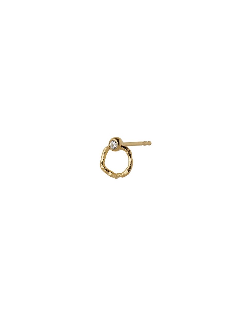 Stine A Petit Wavy Circle earring with stone gold