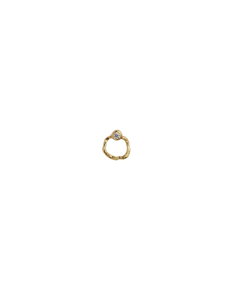 Stine A Petit Wavy Circle earring with stone gold