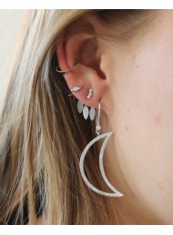 Stine A Big Bella Moon with stones earring silver