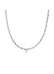 Stine A Soft Pastella with tres petit moon necklace gold