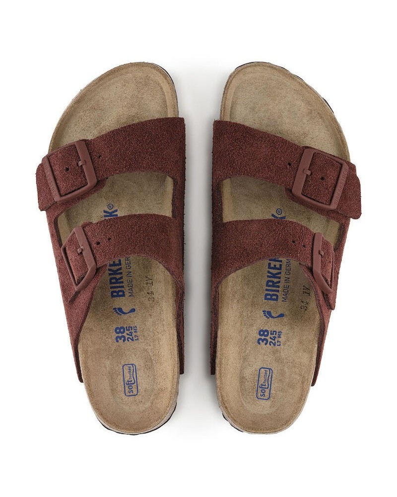 Birkenstock Arizona sandals suede leather chocolate flad ruskinds sandal
