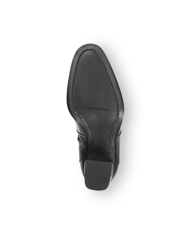Alberto Fasciani Gill 86020 ankelstøvle med høj hæl i sort glat skind