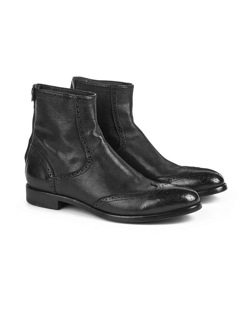 Alberto Fasciani Gill 86020 ankelstøvle med høj hæl i sort glat skind
