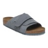 Pack shot af Birkenstock Kyoto Nubuck Leather Suede Blue Sandal på hvid baggrund