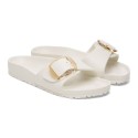 Pack shot af Birkenstock Madrid BB Eggshell Offwhite Plastsandal på hvid baggrund