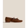 Pack shot af Hereu Lorea Mary Jane Loafer Suede Tabac Cognac Ruskinds Sko på neutral baggrund