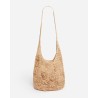 Pack shot af Vanessa Bruno Raffia Hobo Bag Naturel Taske på hvid baggrund