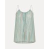 Pack shot af Forte Forte Lurex Top Acqua Stripe Stribet Top på neutral baggrund