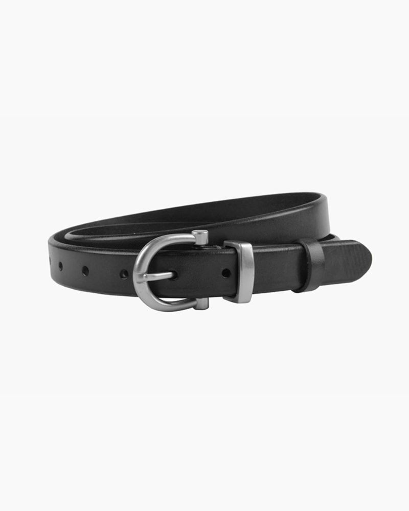 Pack shot af Plissé Copenhagen Raye Belt Sort Bælte på neutral baggrund