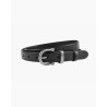 Pack shot af Plissé Copenhagen Raye Belt Sort Bælte på neutral baggrund
