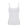 Pack shot af Leveté Room Numbia 14 Rib Top White Hvid camisole strop top på hvid baggrund