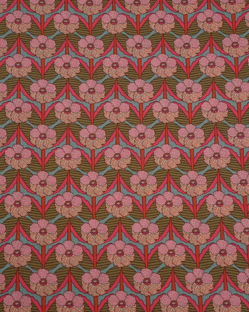 Close up af Liberty bomuld Chevron Rose