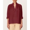 Vanessa Bruno Calvin Shirt Bordeaux Bomulds Tunika på model