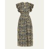 Pack shot af Ulla Johnson Kairi Flutter Sleeve Midi Dress Luna på neutral baggrund