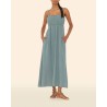 Xirena Jacinda Dress Dusty Sage stropkjole Chelsea gaze på model set forfra