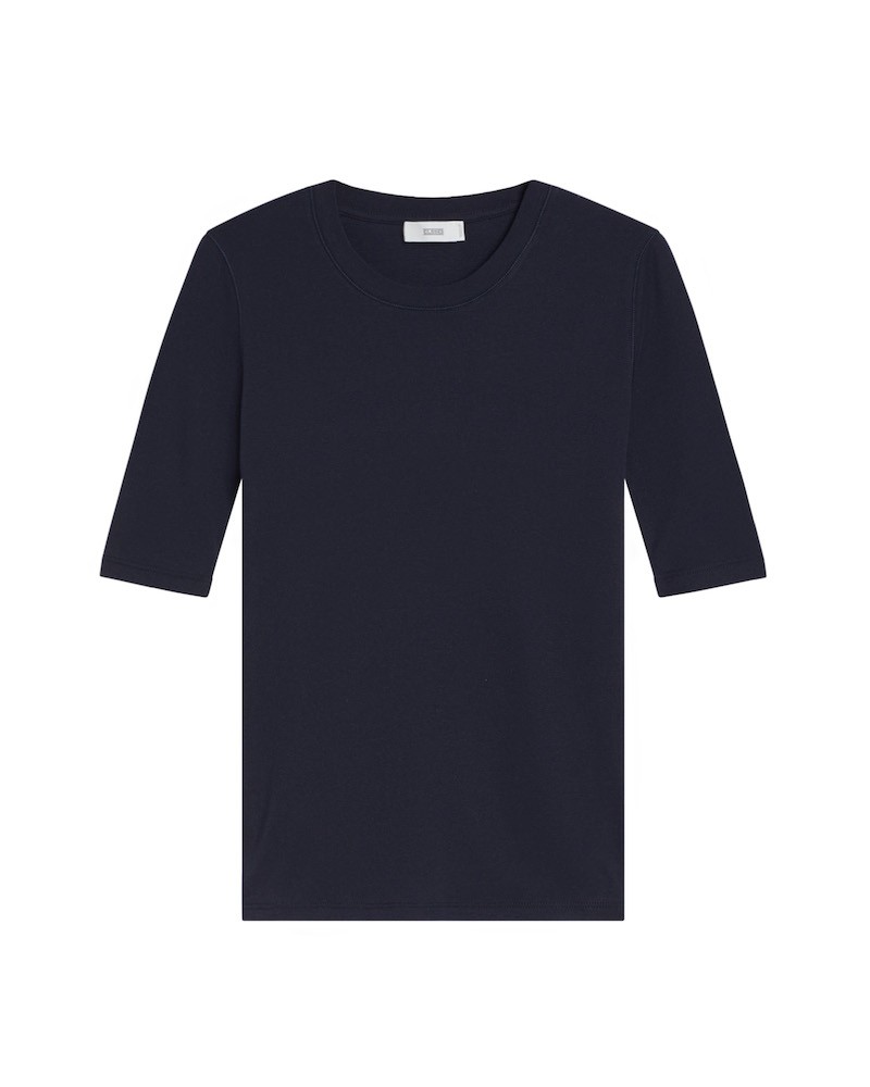 Pack shot af Closed Crewneck T-shirt Navy hvid baggrund