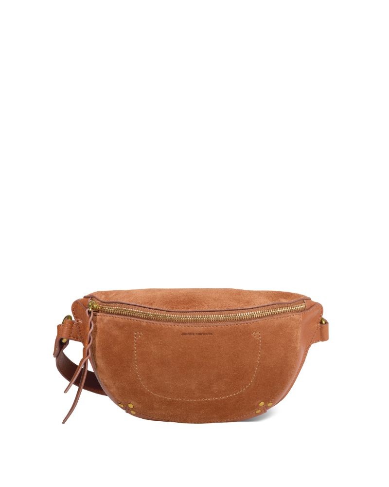 Pack shot af Jerome Dreyfuss Lino Banane Caramel bæltetaske på hvid baggrund