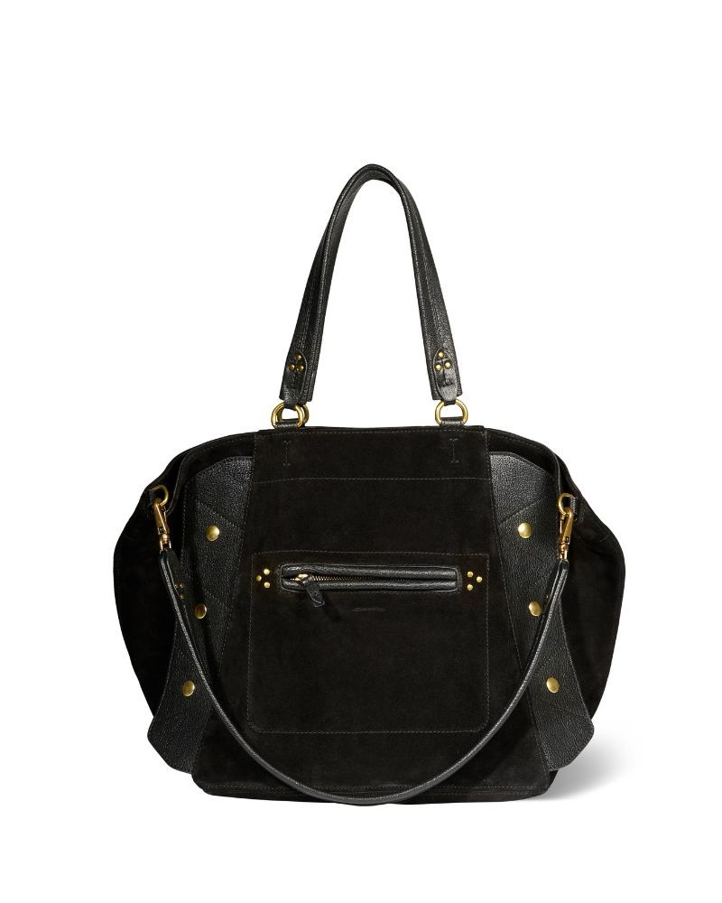 Pack shot af Jerome Dreyfuss Roger Split Suede Black på hvid baggrund