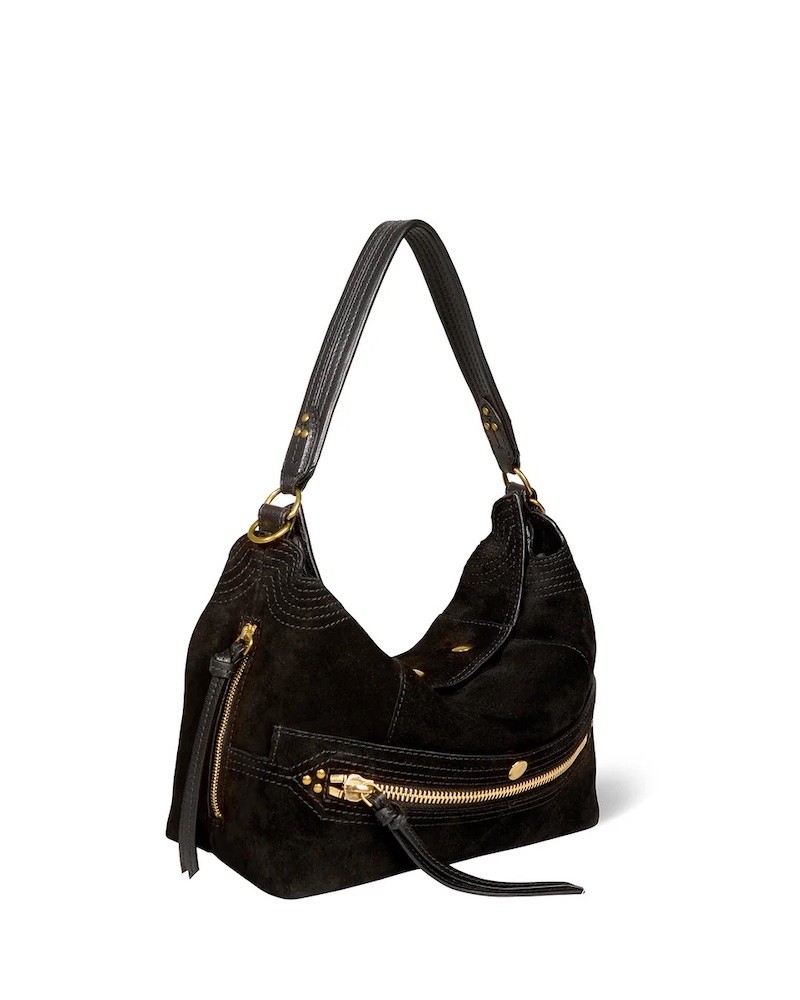 Pack shot af Jerome Dreyfuss Lucky Hobo Split Suede Black på hvid baggrund