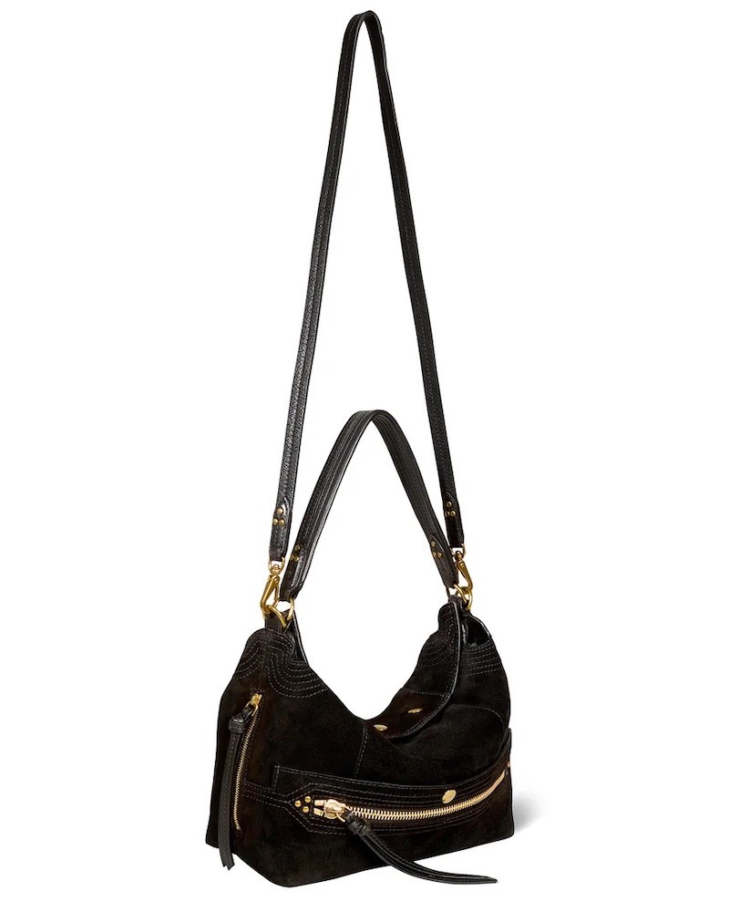 Pack shot af Jerome Dreyfuss Lucky Hobo Split Suede Black på hvid baggrund