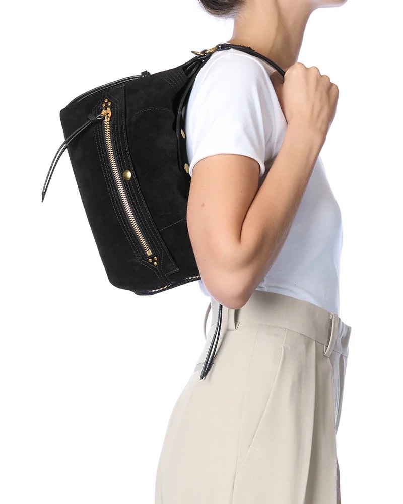 Jerome Dreyfuss Lucky Hobo Split Suede Black på model