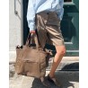 Jerome Dreyfuss Roger Lambskin Khaki Taske på model