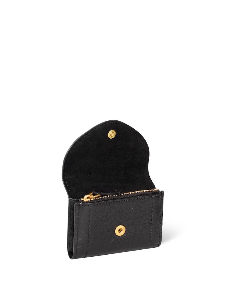 Pack shot af Jerome Dreyfuss Helmut PM sort pung med messing hardware på hvid baggrund