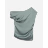 Vanessa Bruno Ezai Top Gris Perle Dueblå Asymetrisk top