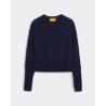 Pack shot af Guest In Residence Shrunken Crew Langærmet Navy Cashmere Strik på neutral baggrund
