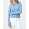 Guest In Residence Shrunken Crew Heather Blue Cashmere strik på model