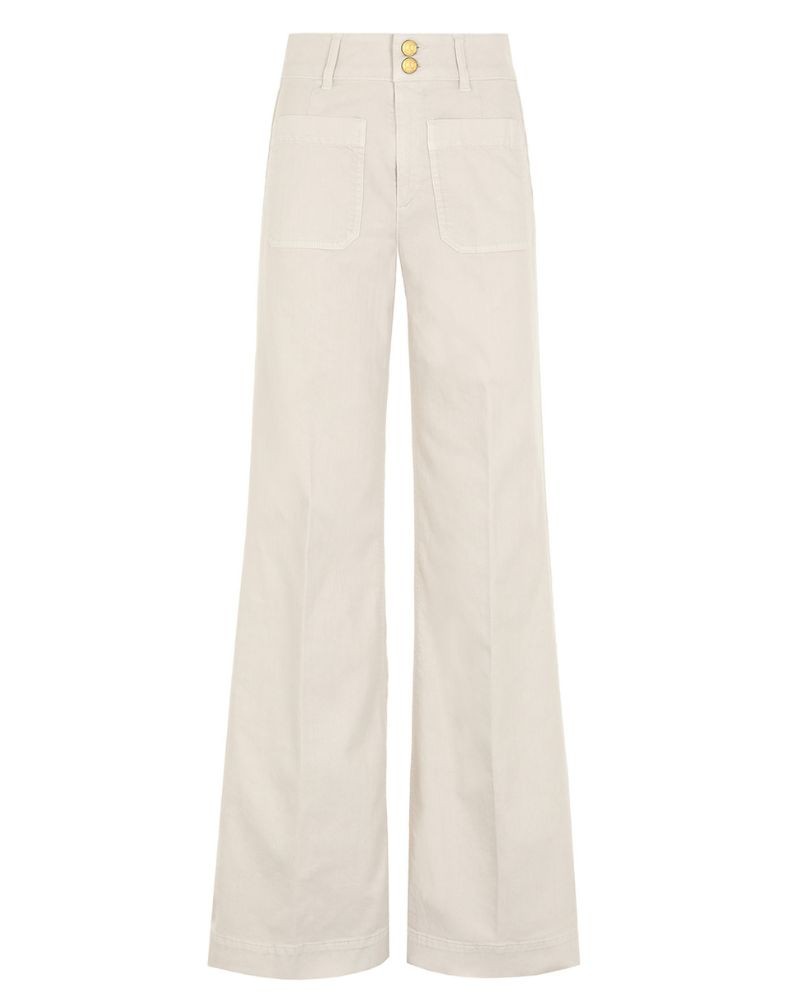 Pack shot af Seafarer Jane Jeans Dirty White off-white set forfra på hvid baggrund