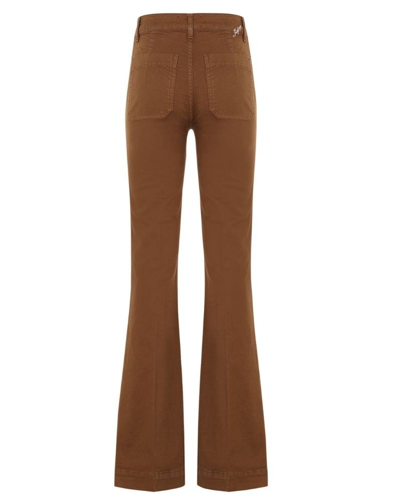 Pack shot af Seafarer Delphine Jeans i Cognac denim set bagfra på hvid baggrund