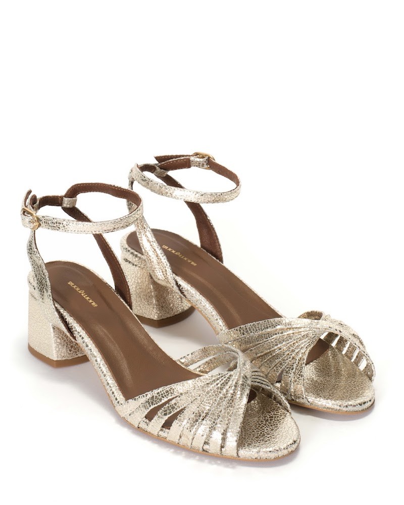Pack shot af Anonymous Copenhagen Margriet 40 Sandals Crackled Metallic Champagne sandal