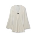 Pack shot af The Garment Tanzania Short Dress Cream Kort strik kjole med hulmønster