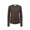 Pack shot af Leveté Room Langærmet Any 3 T-shirt Chocolate på hvid baggrund