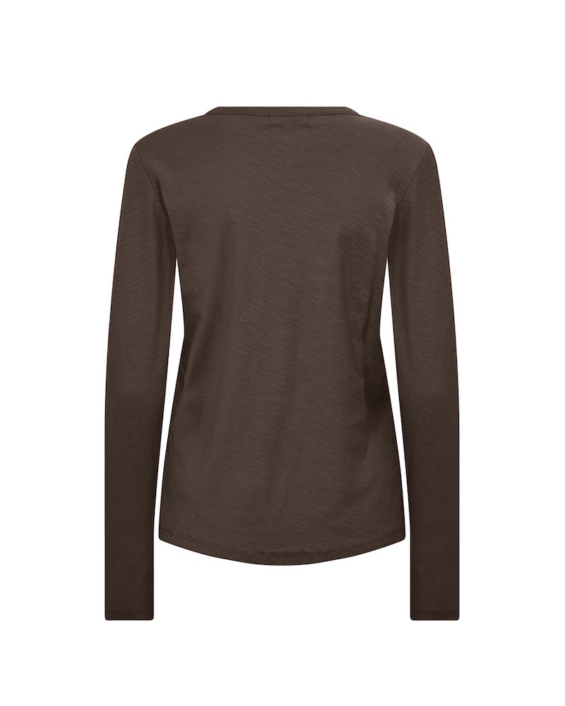 Pack shot af Leveté Room Langærmet Any 3 T-shirt Chocolate på hvid baggrund