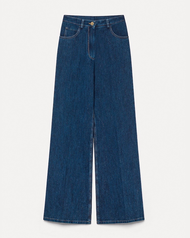Pack shot af Forte Forte Mørkeblå Jeans på hvid baggrund