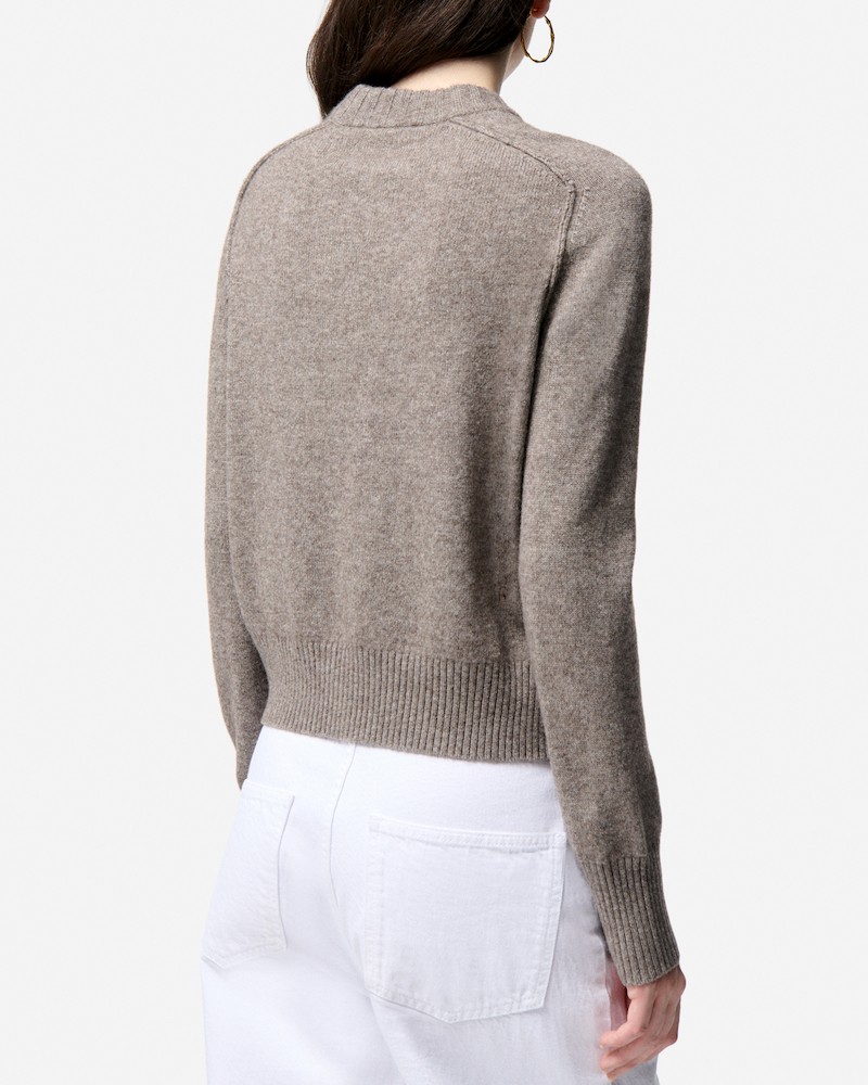 Vanessa Bruno Fresia Taupe langærmet strik på model set bagfra
