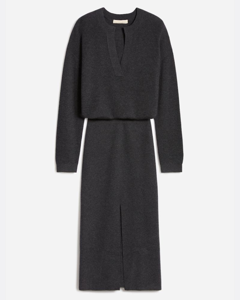 Pack shot af  Vanessa Bruno Eliette Dress Anthracite Grå Kjole på neutral baggrund