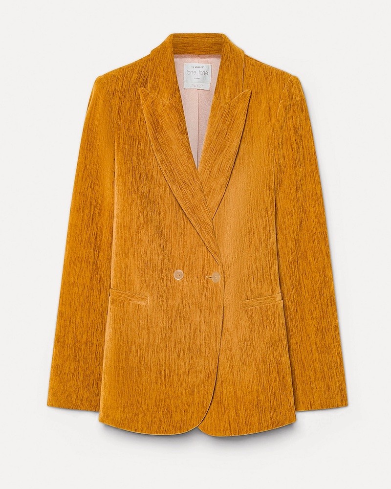 Pack shot af Forte Forte Velvet Blazer Ambra på neutral baggrund