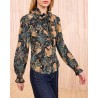 Ulla Johnson Catroux Silk Button Front Blouse Nuit på model