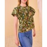 Ulla Johnson Perline Flutter Sleeve Blouse Lichen på model