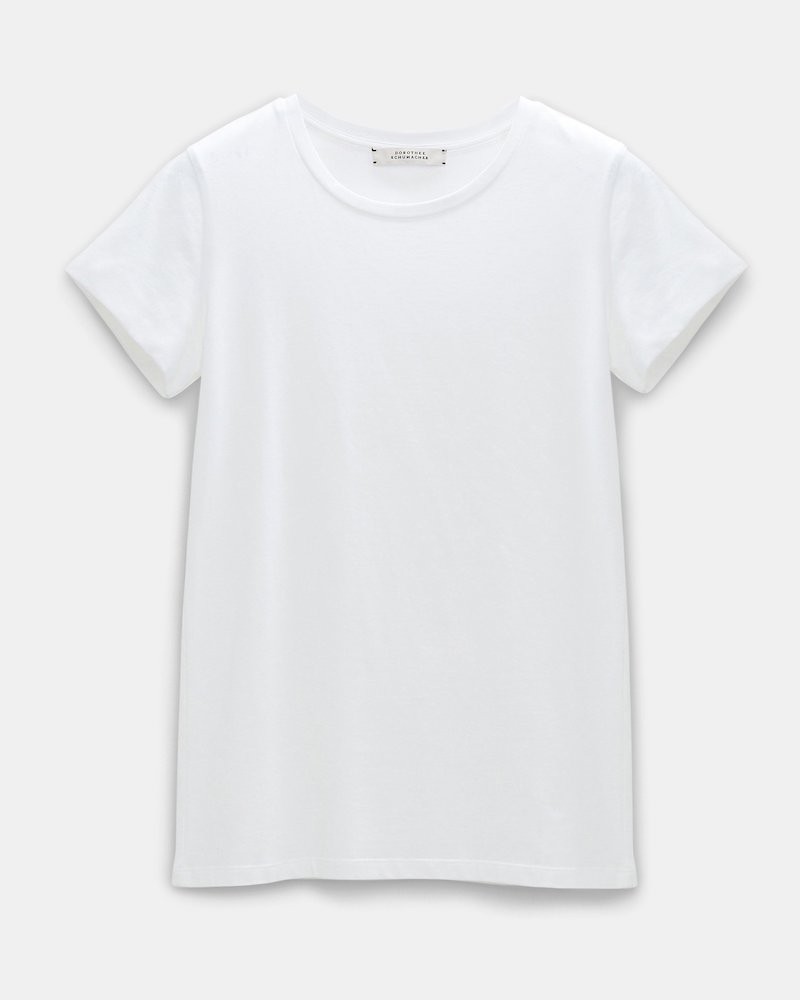 Pack shot af Dorothee Schumacher All Time Favorites T-shirt Camellia White på neutral baggrund