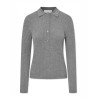 Lovechild 1979 Lisa Blouse Grey Melange langærmet grå polo strik på neutral baggrund